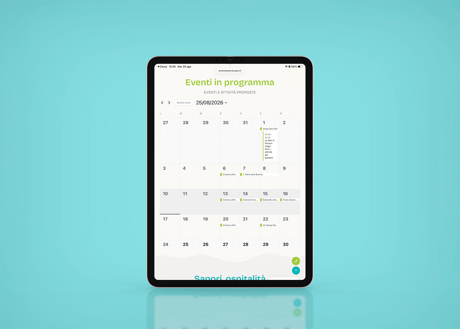 Calendario SIto Web Pro Loco Tablet